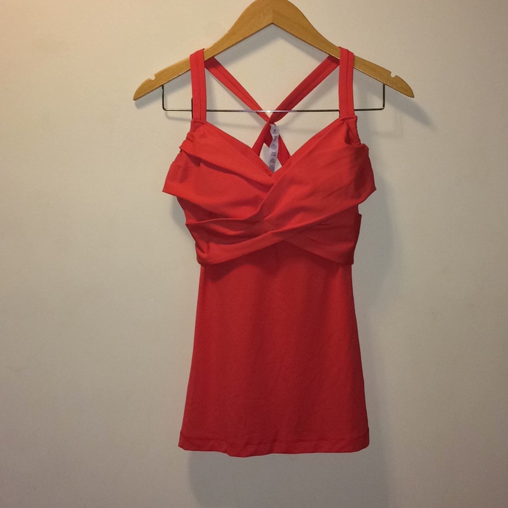 Lululemon orange spice tank w bra